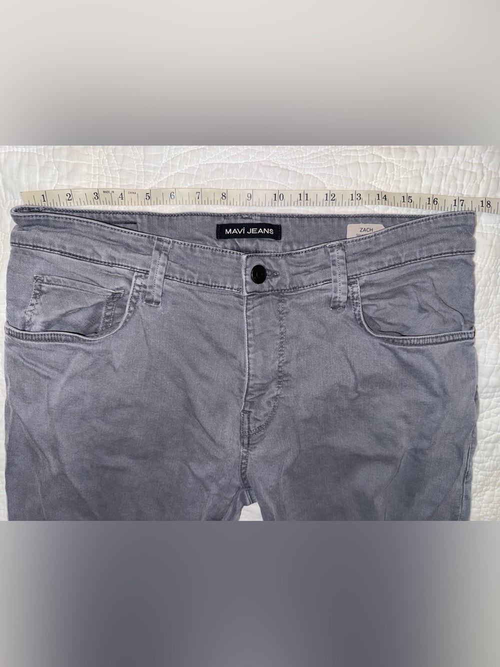 Mavi Zach Straight Leg Gray Jeans Men’s 36x29 Stretch Casual Pants - Picture 8 of 9